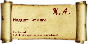 Magyar Armand névjegykártya