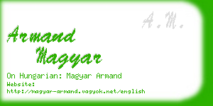 armand magyar business card